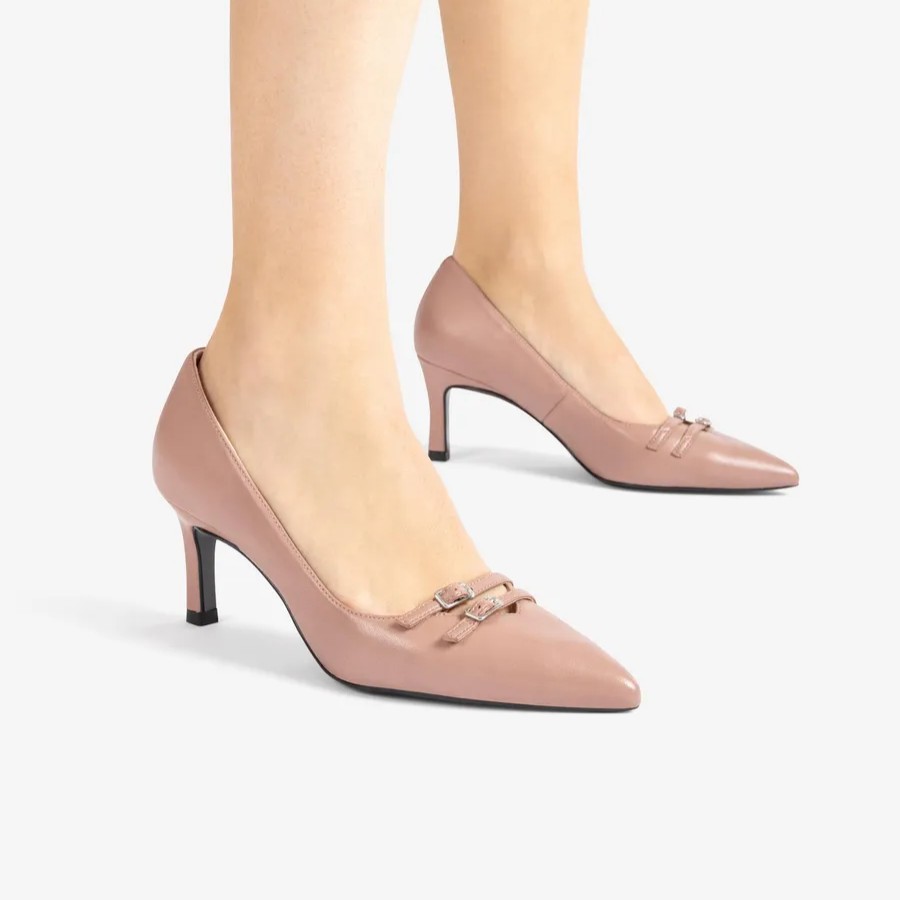 Escarpins à pointe fine avec détail Rose