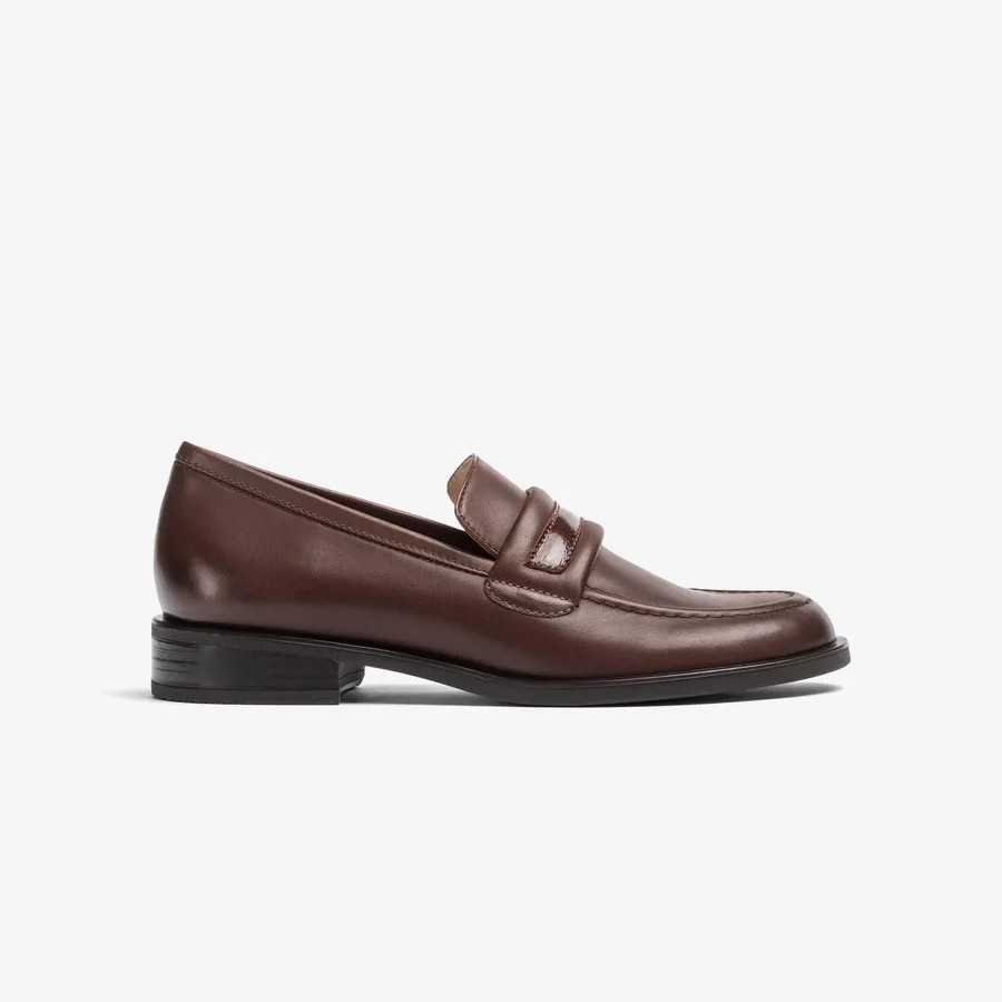 Mocassins plats en cuir Marron