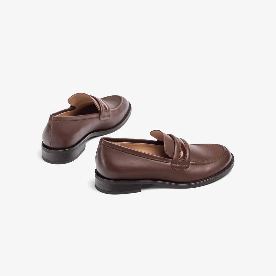 Mocassins plats en cuir Marron